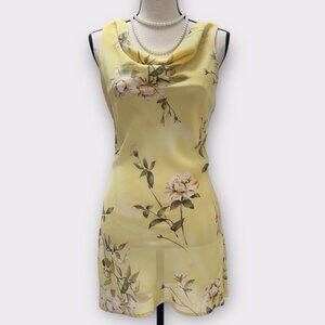 Dress U by Sharon Vintage Womans Sleeveless Butter Yellow Floral Dress Size‎ 7/8